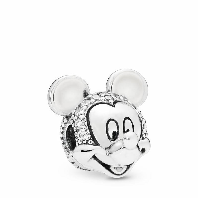 Talismane Pandora Disney Shimmering Mickey Portrait Clip Argint (fdbAqs38)